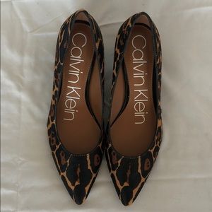 Calvin Klein pony hair leopard print pumps!